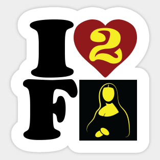 I LOVE TO FART Funny Hidden Fart Message I Heart 2 F Art Sticker